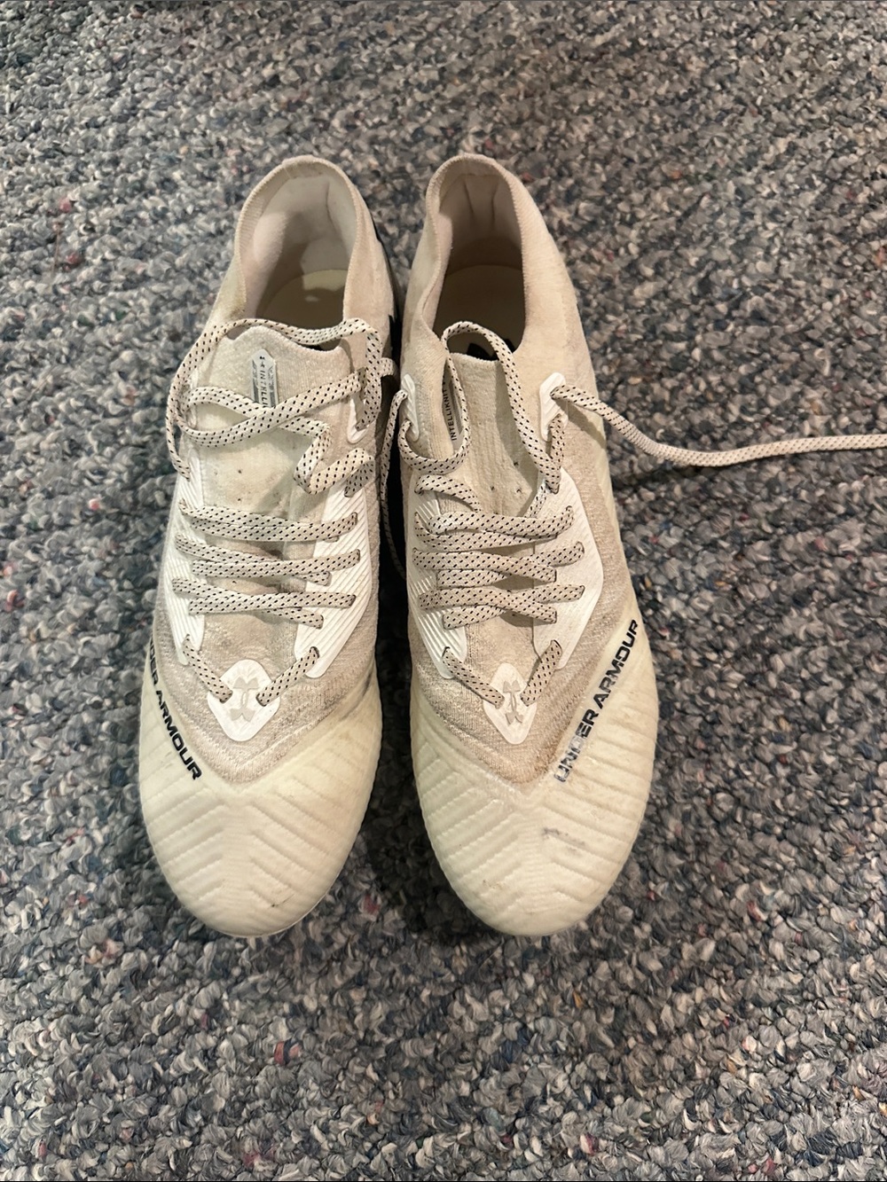Under Armour Off-White Soccer Cleats with Subtle Black Logo